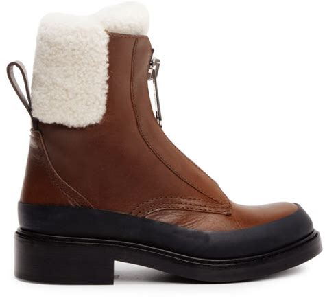 chloe roy shearling boots|Chloe Brown Roy Shearling Lined Leather Boots .